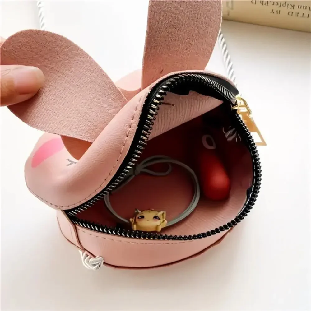 Adorable Girls Mini Pink Rabbit Purse NWOT Vegan Leather crossbody coin
